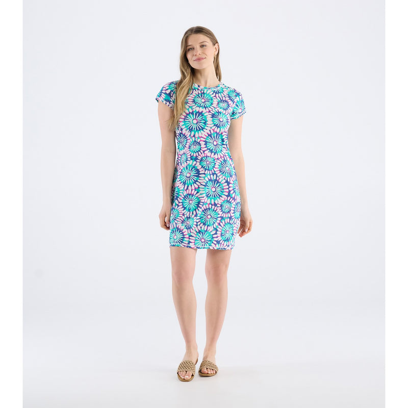 Little Blue House - Unisex Tee Shirt Dress Sundial Mandala