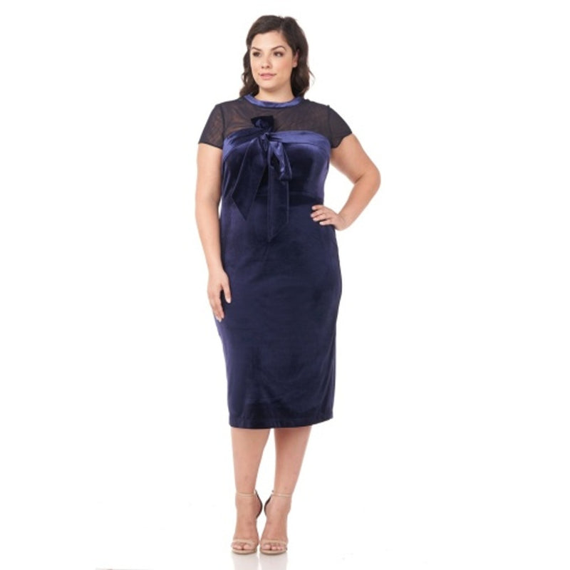 JS Collections - Womens Velvet Cocktail Dress