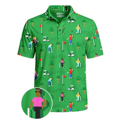 Tipsy Elves - Mens 8-Bit Birdie Golf Polo