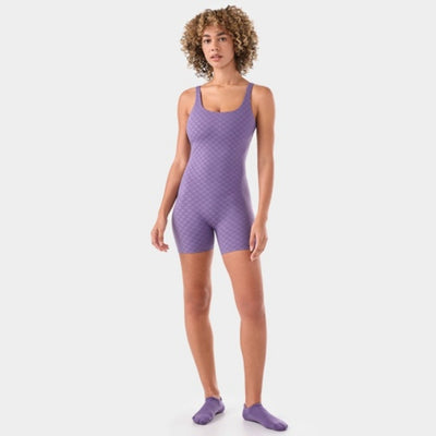 Thirty Three Threads - Unisex Short Bodysuit Grape Abstract
