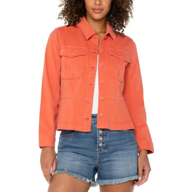 Liverpool Los Angeles - Womens Peplum Hem Trucker Jacket