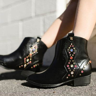 Yosi Samra - Kids Miss Dallas Gem Western Boot in Black Kids