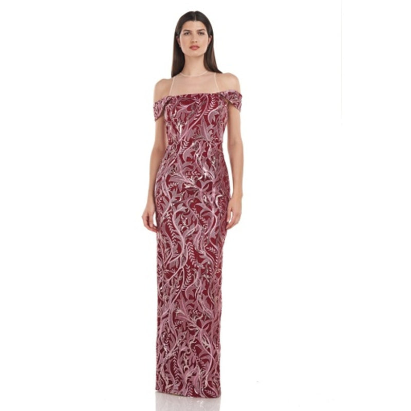 JS Collections - Womens Cora Cold Shoulder Column Gown