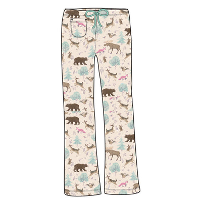 Little Blue House - Forest Creatures Womens Jersey Pajama Pants