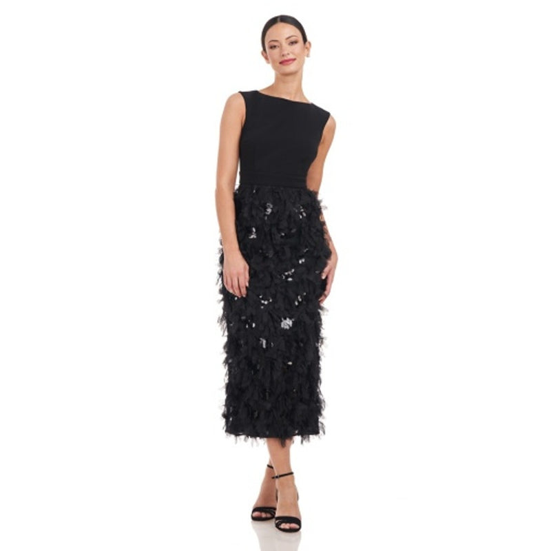 JS Collections - Womens Brandi Ruffle Tea Length Dress
