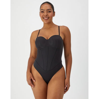 Hanes - Womens Maidenform Multiway Tummy Control Shapewear Thong Bodysuit Built-in Balconette Bra