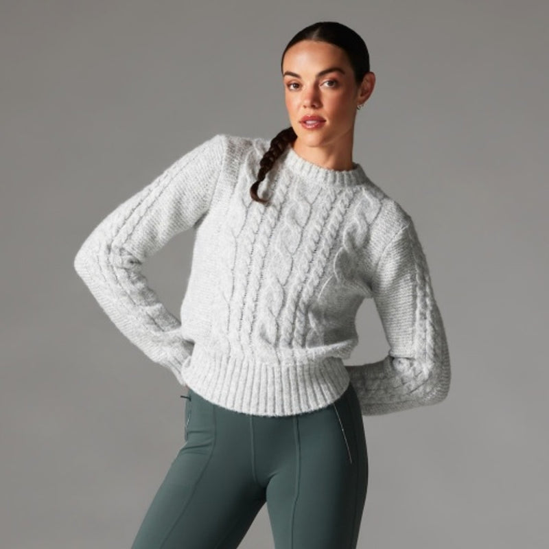Thirty Three Threads - Unisex Classic Cable Sweater Urban Melange