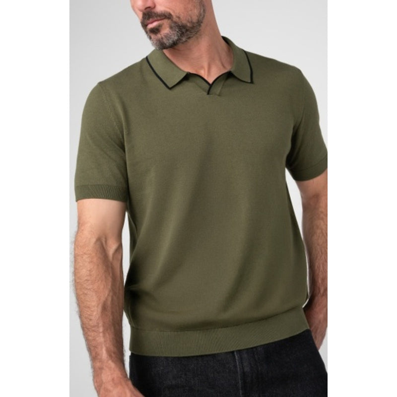 Liverpool Los Angeles - Mens S/S Johnny Collar Sweater with Tipping