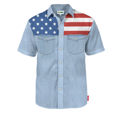 Tipsy Elves - Mens Star Spangled Wrangle Button Down