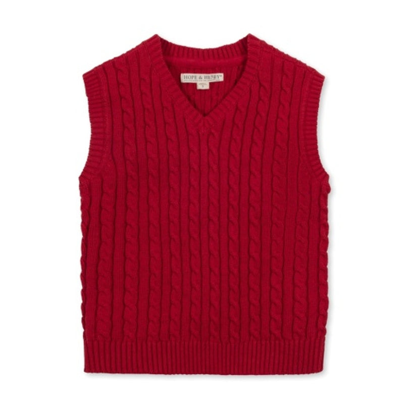 Hope & Henry - Boys Organic Cable Sweater Vest