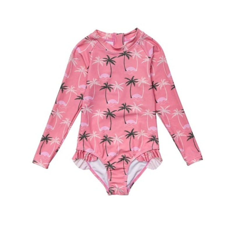 Snapper Rock - Girls Palm Paradise Long Sleeve Surf Suit