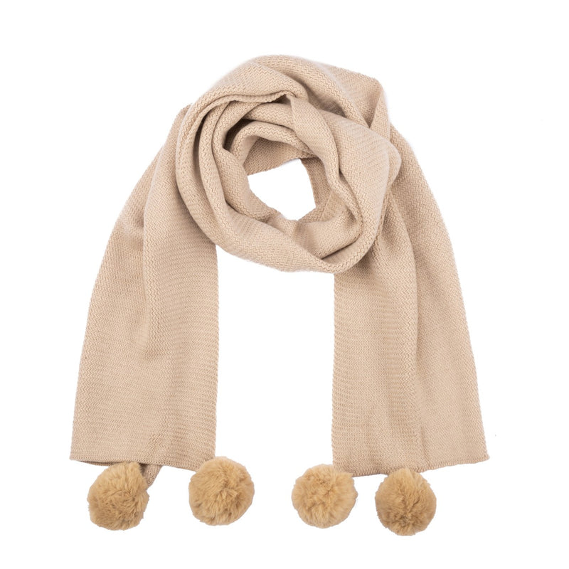 San Diego Hat Company - Quinn Knit Scarf with Poms [Bss3764] Quinn