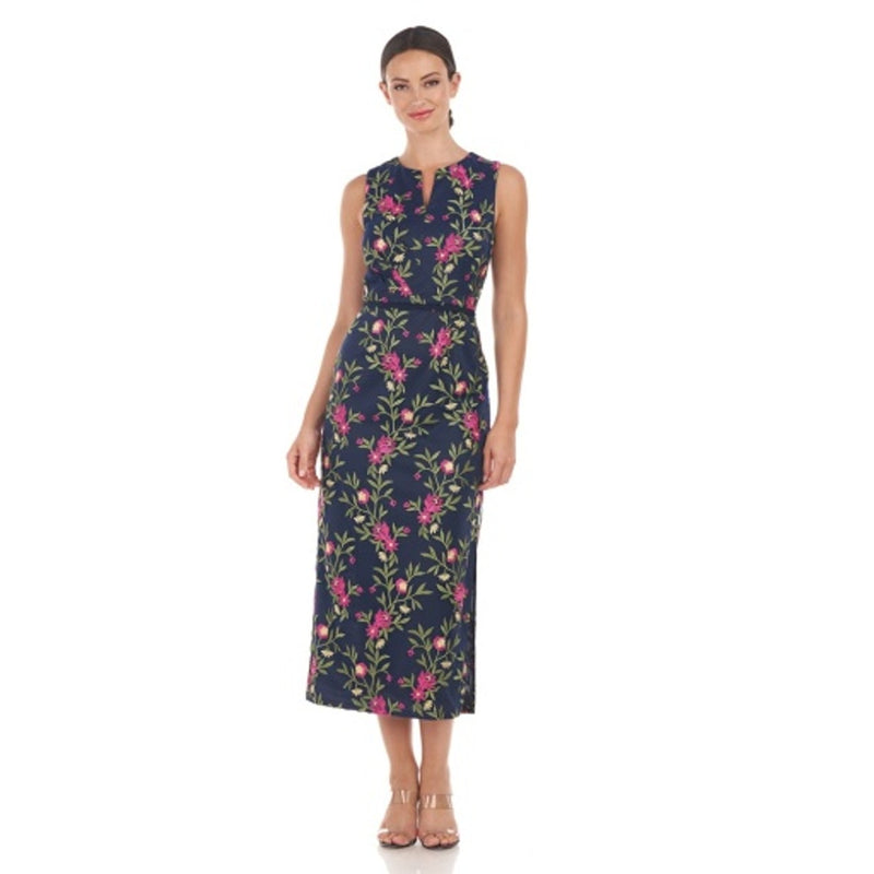 JS Collections - Womens Emily Keyhole Tea Length Dress