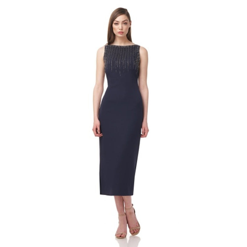 JS Collections - Womens Elsa Boat Neck T-Length Dress