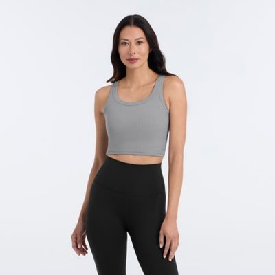 Thirty Three Threads - Unisex Ribbed Crop Tank Dusty Olive