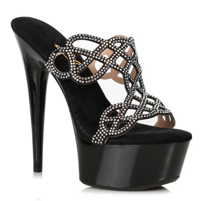 Ellie Shoes - 6" Rhinestone Mule Sandal
