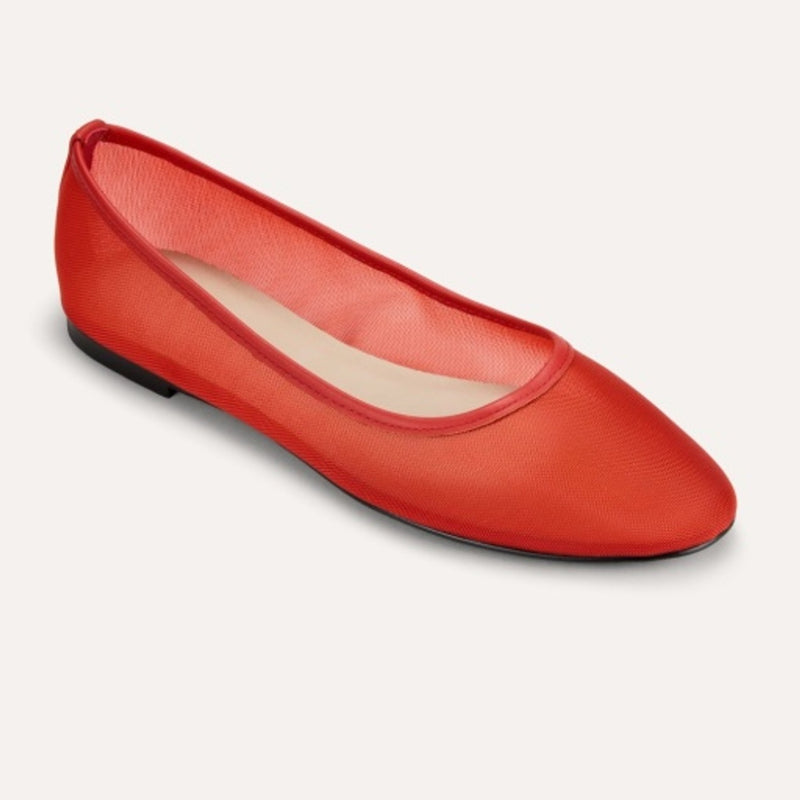 Yosi Samra - Womens Sadie in Red Mesh Ballet Flat