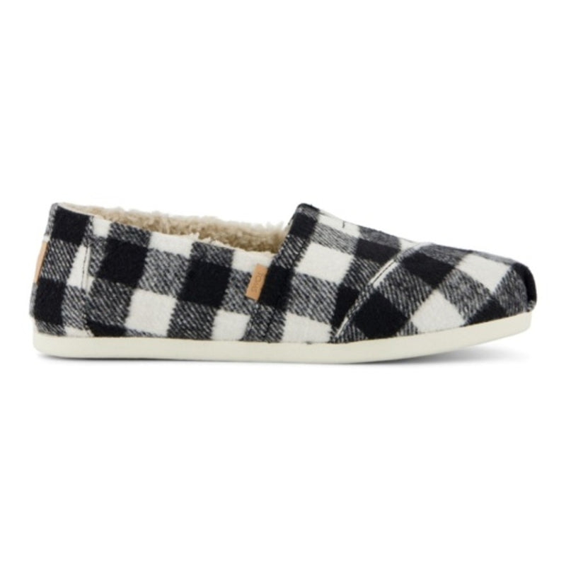 TOMS - Womens Alpargata Classic - Egret Cozy Buffalo Plaid/Faux Shearling
