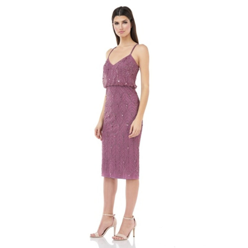 JS Collections - Womens Bead Cami Blouson Cocktail Drs