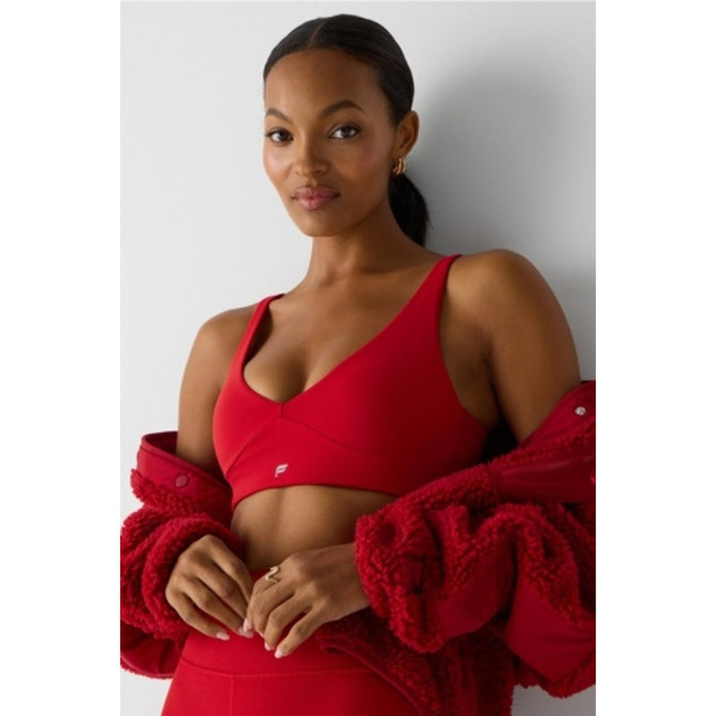Fabletics - Womens Pureluxe Longline Low Impact Bra - Holly Berry