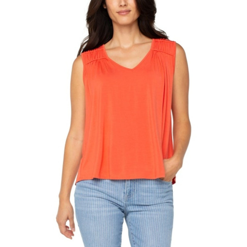 Liverpool Los Angeles - Womens Sleeveless Shirred Detail Knit Top 25" Hps
