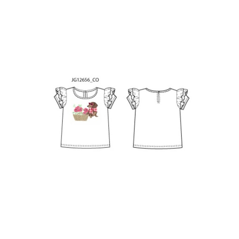 Janie and Jack - Girls K Wht Dog Graphic Top Sm0
