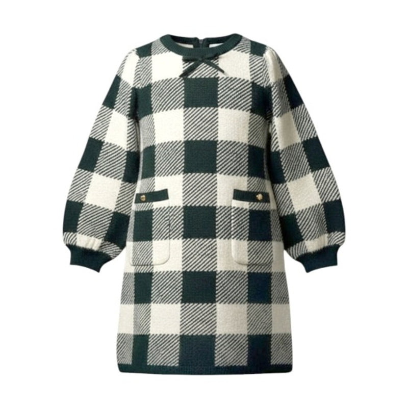 Hope & Henry - Girls Organic Puff Sleeve Sweater Dress