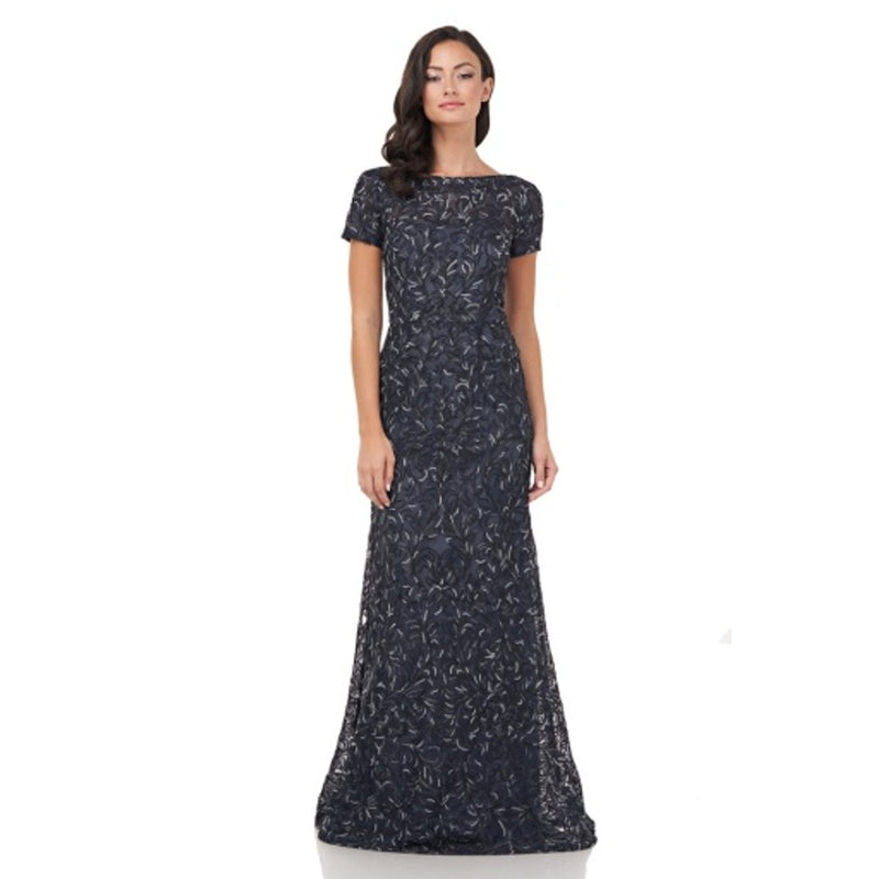 JS Collections - Womens Ombre Soutache Gown