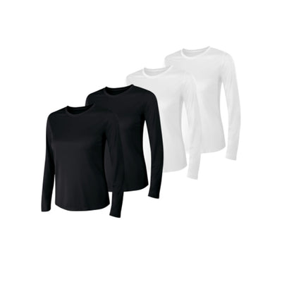Hanes - Womens Sport Cool Dri Women's Performance Long Sleeve T-Shirt 4-Pack