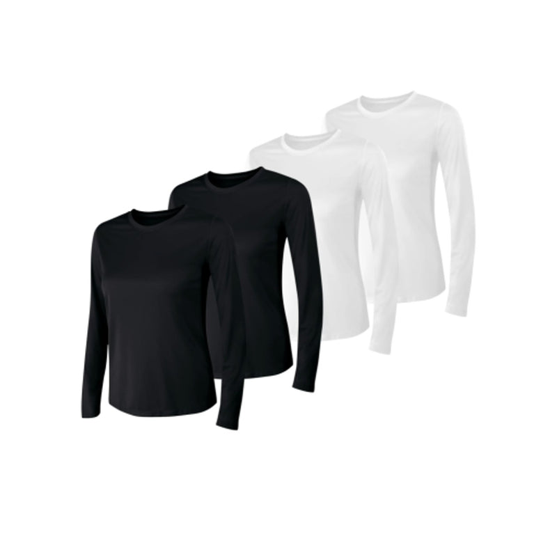 Hanes - Womens Sport Cool Dri Women's Performance Long Sleeve T-Shirt 4-Pack