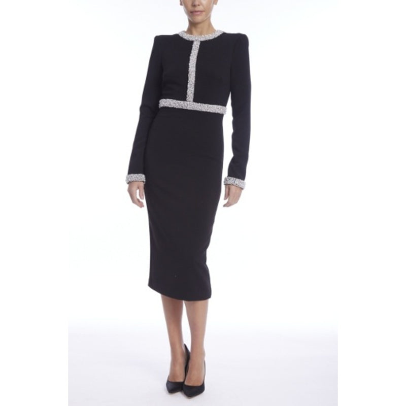 Badgley Mischka - Womens Crepe Pearl Trim