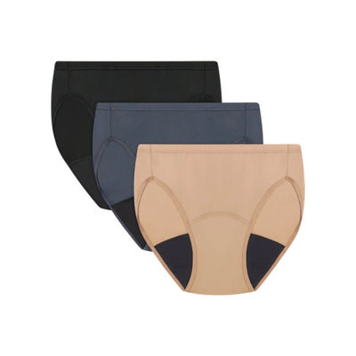 Hanes - Womens Comfort Period. Women's Period Underwear High-Cut Pack 3-Pack Light Bladder Leak Protection