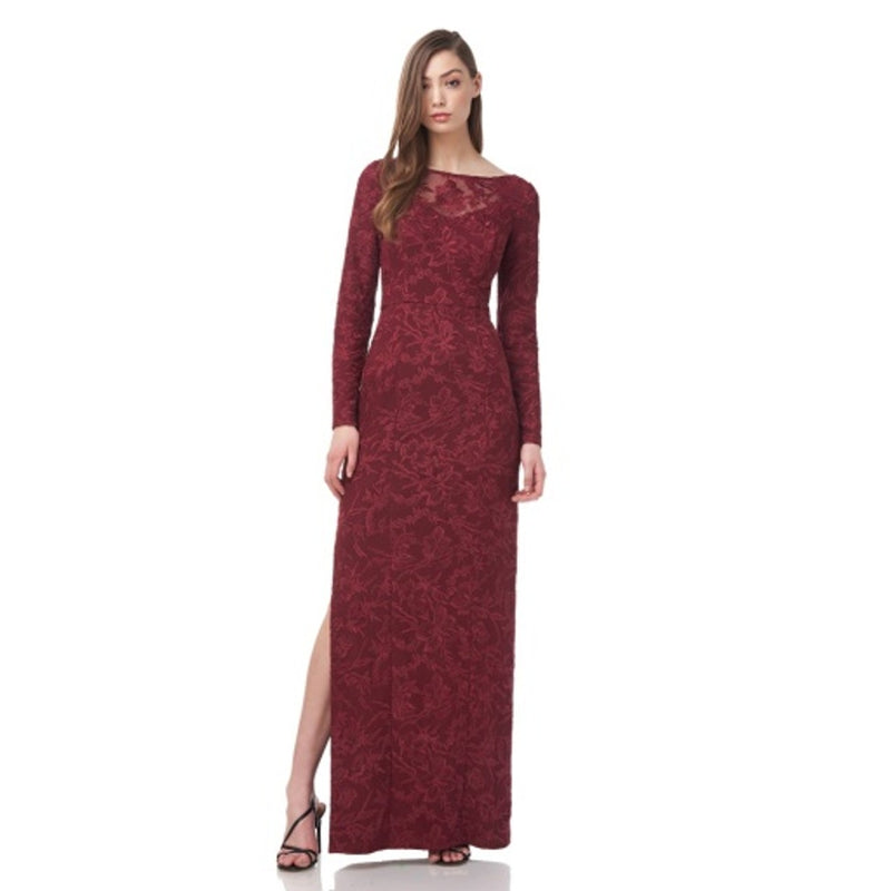 JS Collections - Womens Collette Boat Neck Column Gown