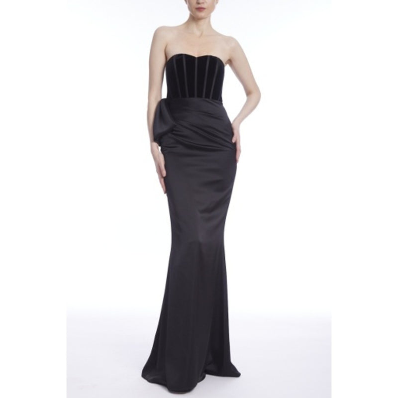 Badgley Mischka - Womens Satin Velvet Corset