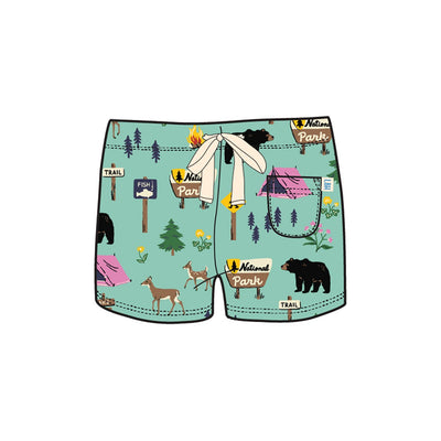 Little Blue House - Hiking Trail Womens Pj Shorts in a Bag