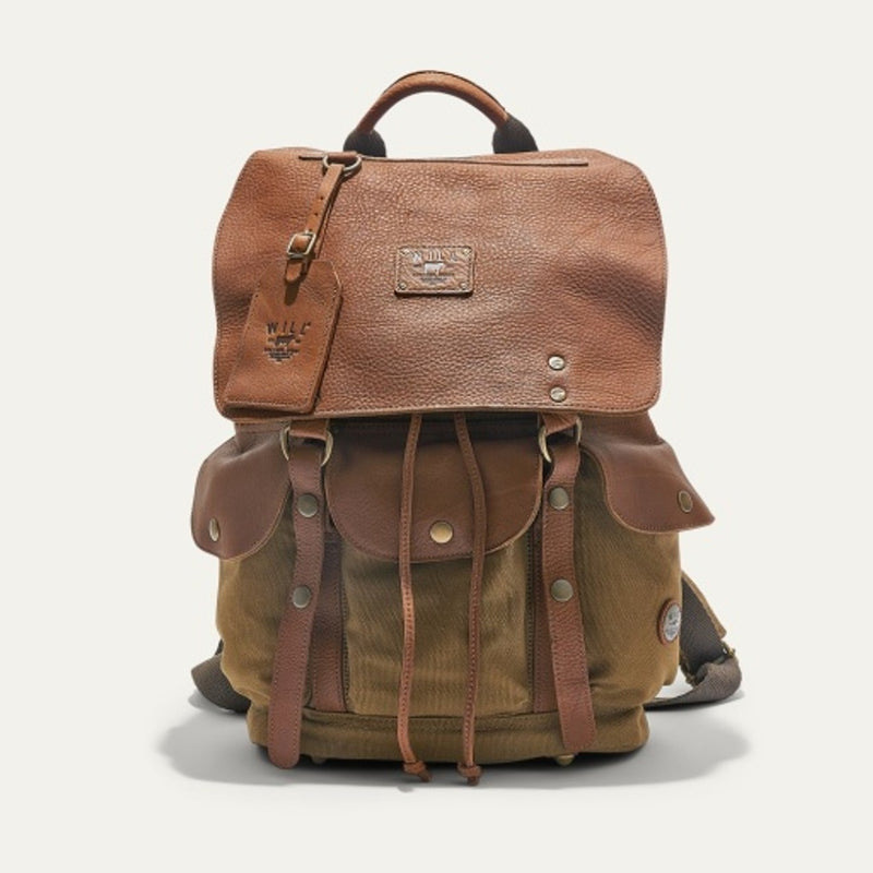 WILL Leather Goods - Mens Lennon Canvas & Leather Backpack