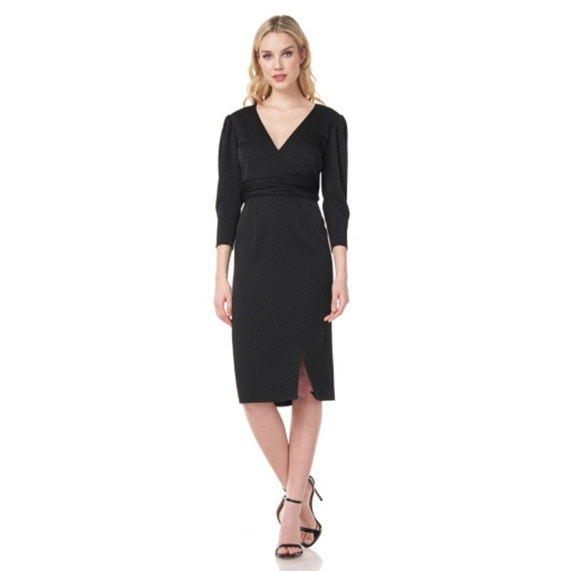 JS Collections - Womens 3/4 Sleeve Wrap Cocktail