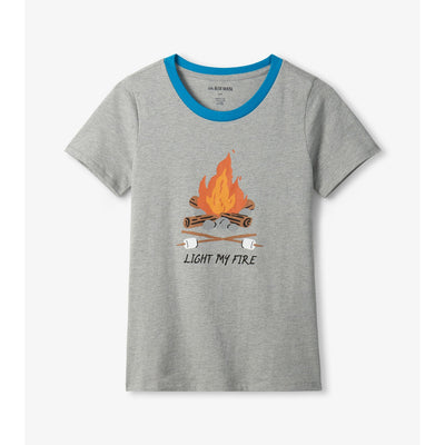 Little Blue House - Retro Camping Womens Pajama Tee