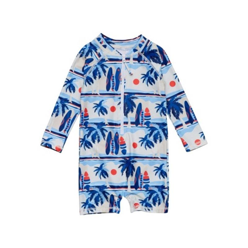 Snapper Rock - Boys Sunset Surfer Long Sleeve Sunsuit