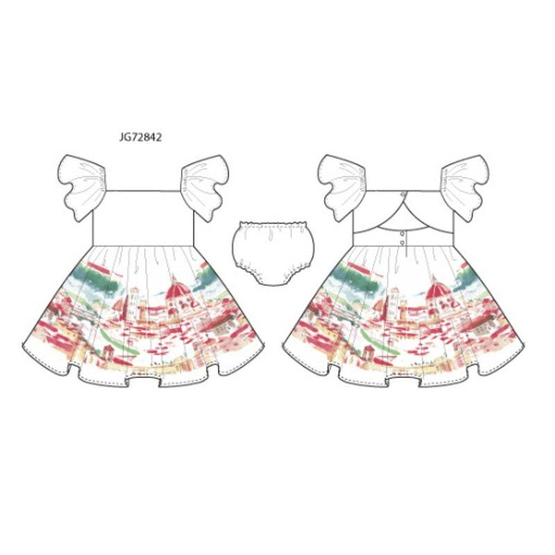 Janie and Jack - Girls with Wht Border Dress Sm0