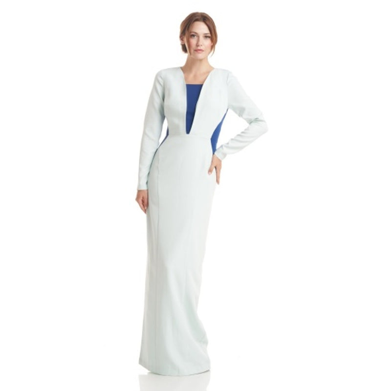 JS Collections - Womens Emmie Long Sleeve Column Gown
