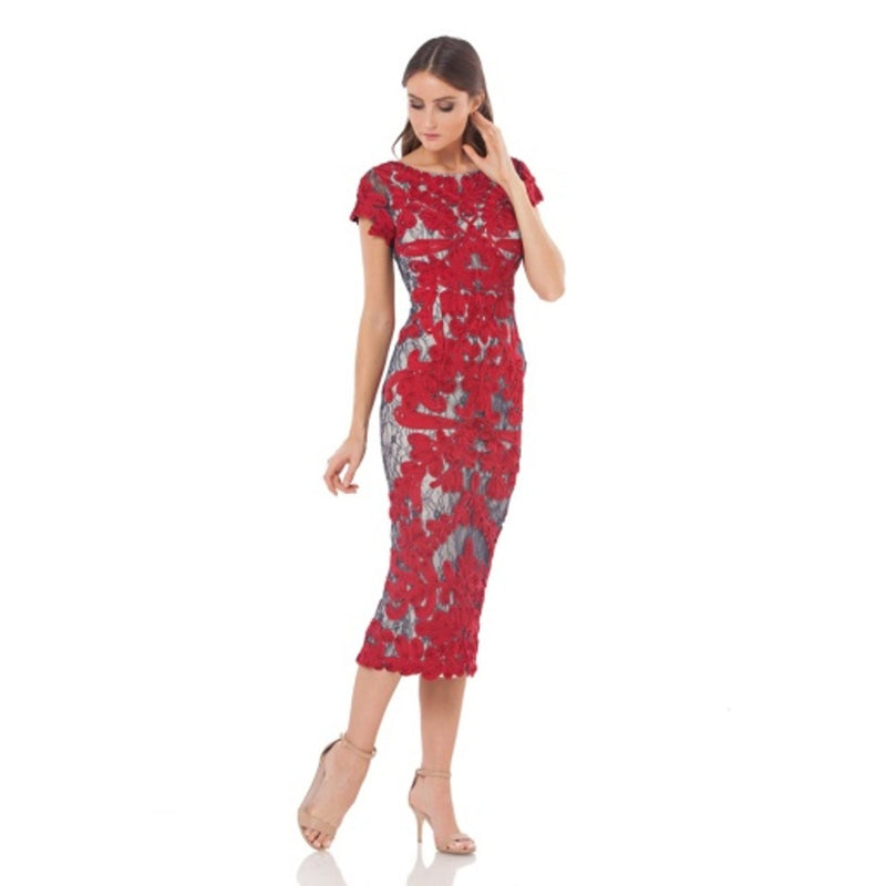 JS Collections - Womens Two-Tone Soutache Midi - Red