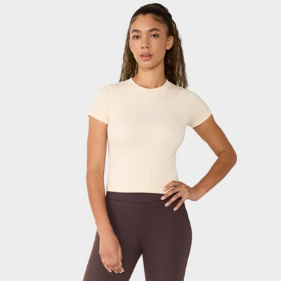 Thirty Three Threads - Unisex Seamless Rib Tee Candlelight