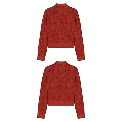 Liverpool Los Angeles - Womens Long Slv Mock Neck Sweater with Buttons