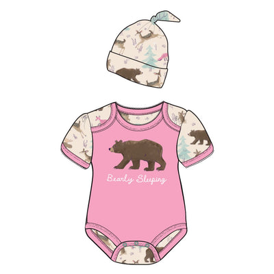 Little Blue House - Forest Creatures Baby Bodysuit with Hat