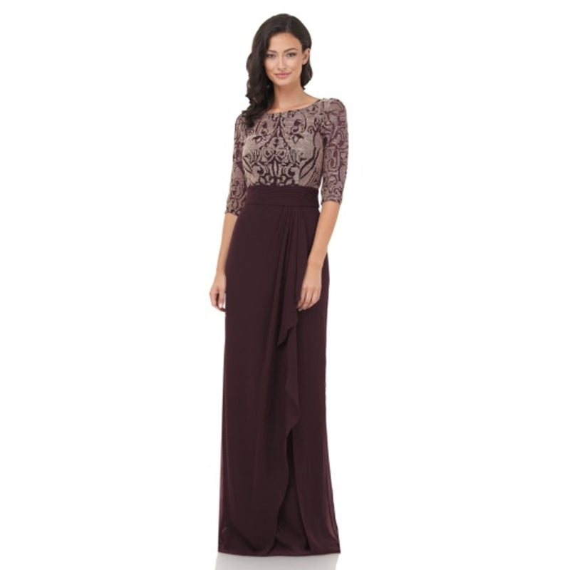 JS Collections - Womens Mabel Draped Skirt Gown