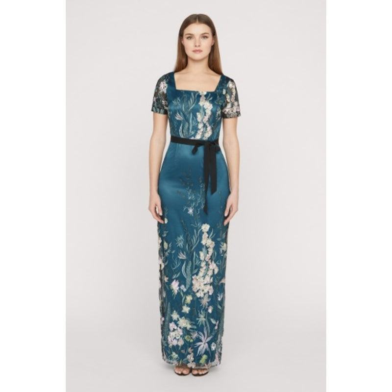 JS Collections - Womens Evie Pleated Sleeve Gown