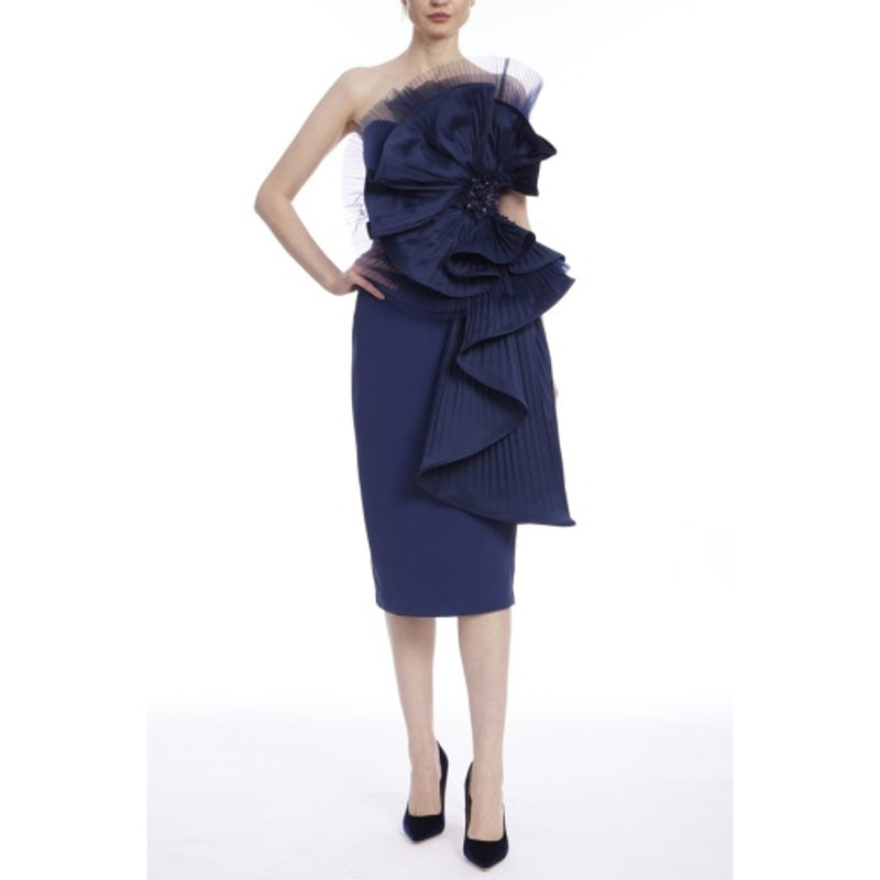Badgley Mischka - Womens Pleated Ruffle Drape