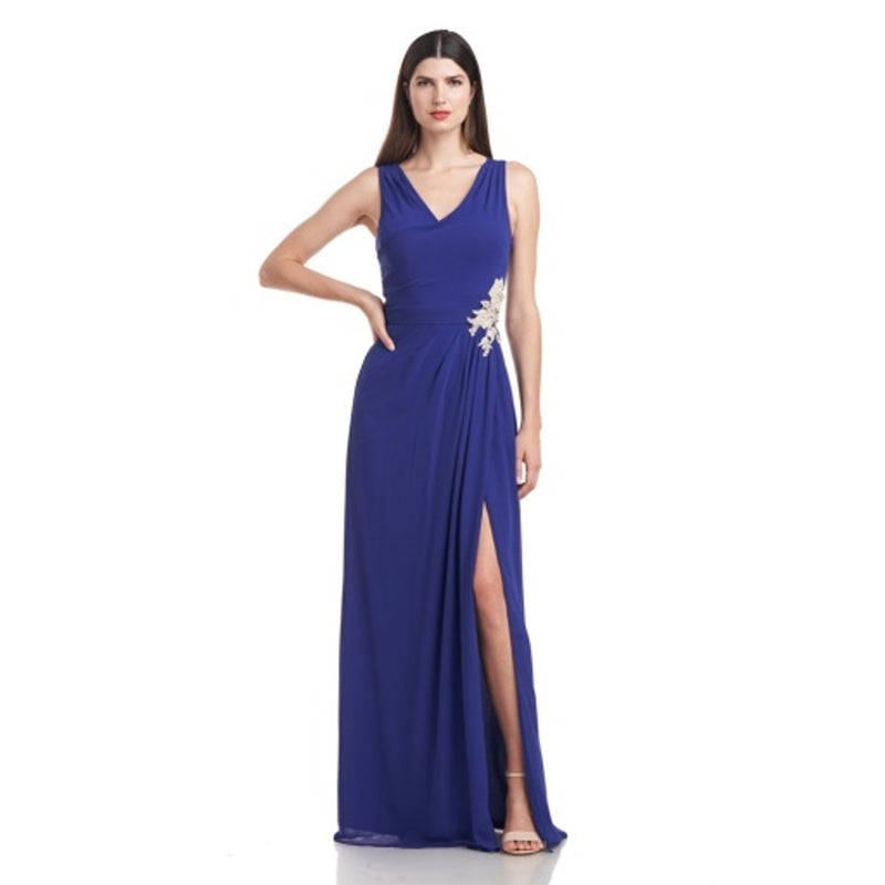 JS Collections - Womens Devyn V-Neck Gown