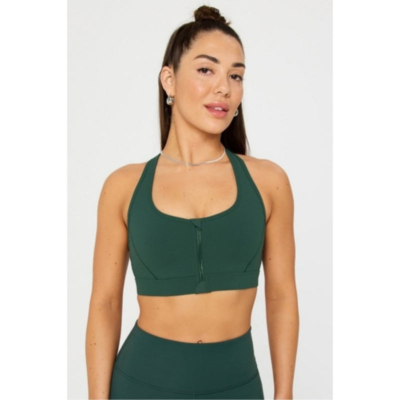 Fabletics - Womens Essential Front Zip Medium Impact Sports Bra